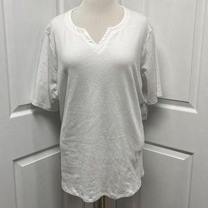 Croft & Barrow 3X White Cotton Short Sleeve Shirt NWT